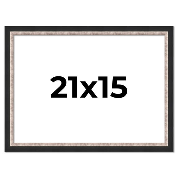21x15 Frame Silver Real Wood Picture Frame Width 1.25 Inches | Interior Frame Depth 0.75 Inches |