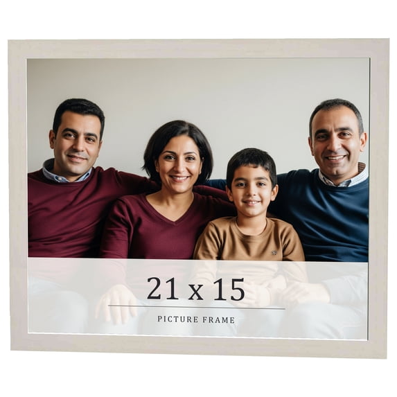 21x15 Frame White Wheat Solid Wood Picture Frame | Moulding Width 0.75 Inches | Interior Depth 0.5
