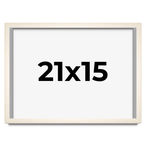 21x15 Shadow Box Cream of Wheat White Washed Display Frame | 0.875 Inches Deep Solid Wood Shadowbox
