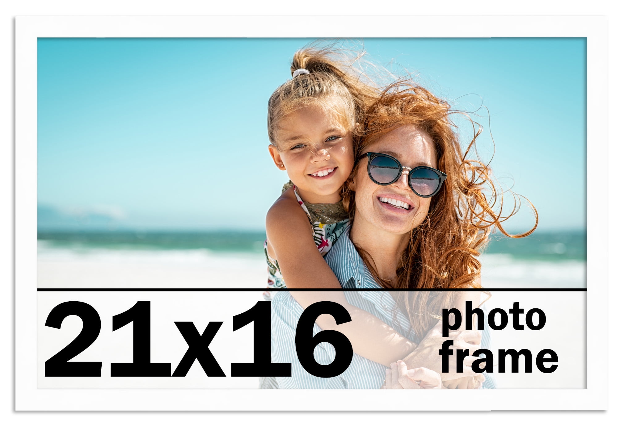21x16 Frame White Solid Wood Picture Frame Includes UV