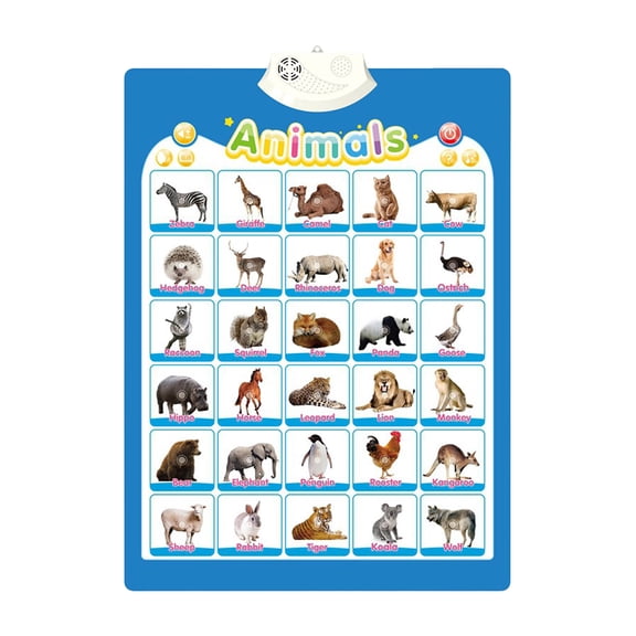 21x16 Inch Electronic Educational Wall Poster Pure English Sound Toy Learning Map Wall Sticker Chart for Kids Preschool Learning Heavy Duty All-Season Educational Resource
