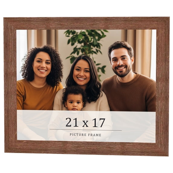 21x17 Frame Brown Farmhouse Solid Wood Picture Frame Width 1.5 Inches | Interior Frame Depth 0.5