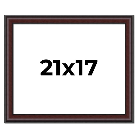 21x17 Frame Brown Round Mahogany Solid Wood Picture Frame | 1.625 Inch Moulding Width | with UV
