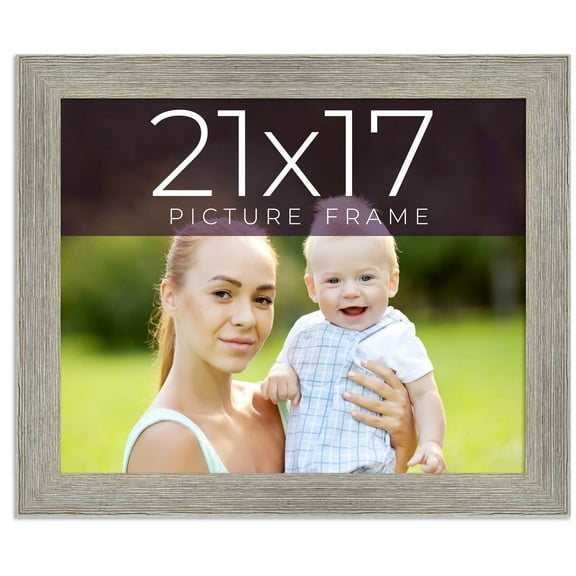 21x17 Frame Grey Real Wood Picture Frame Width 1.5 Inches | Interior Frame Depth 0.5 Inches | Barn