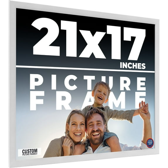 21x17 Frame White Solid Wood Picture Frame Includes UV Acrylic Shatter Guard Front, Acid Free Foam