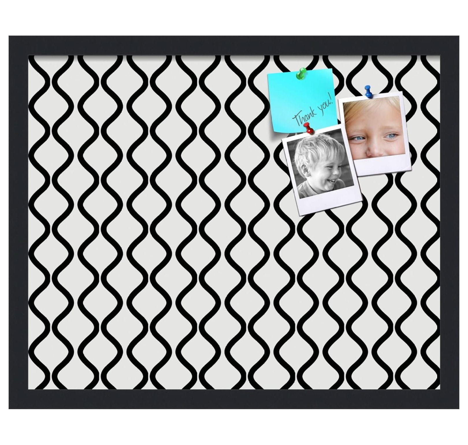 21x17 Inch Cork Bulletin Board. This Decorative Framed Pin Board Comes