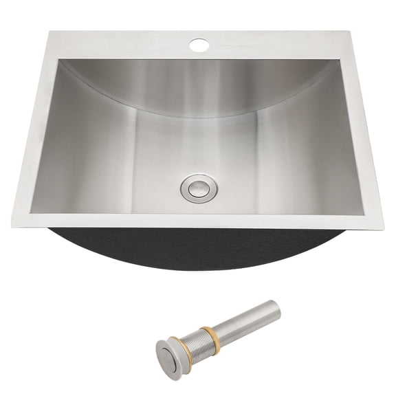 21x17 Inch Rectangular Bathroom Sink in Brushed Nickel / Smooth Surface, Effortless Cleaning