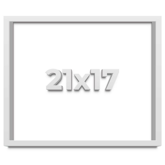 21x17 Shadow Box Frame White | 1 Inches Deep Real Wood Contemporary Shadowbox Display Frame | UV