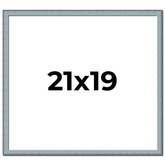 21x19 Frame Blue Scuffed Farm Board Solid Wood Picture Frame Width 0.75 Inches | Interior Depth 0.5