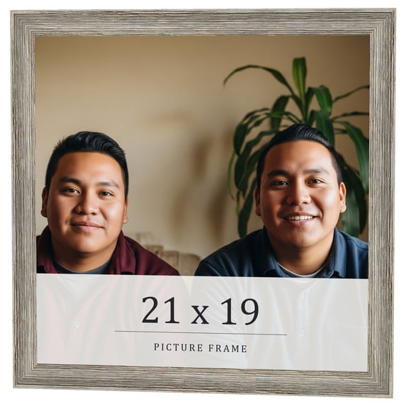 21x19 Frame Grey Solid Wood Picture Frame Width 1 Inches | Interior Frame Depth 0.5 Inches |