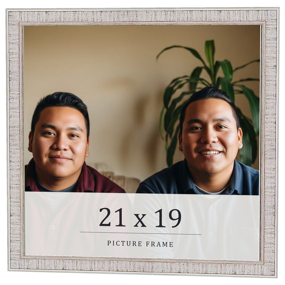 21x19 Frame White Real Wood Picture Frame Width 0.75 inches | Interior Frame Depth 0.5 inches |