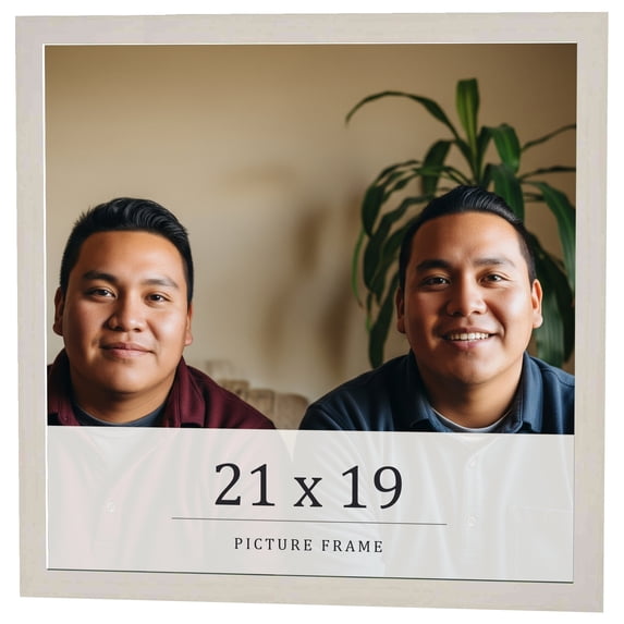 21x19 Frame White Wheat Solid Wood Picture Frame | Moulding Width 0.75 Inches | Interior Depth 0.5