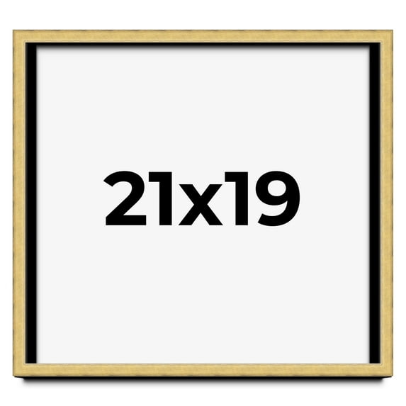 21x19 Shadow Box Frame Gold | 1.375 Inches Deep Real Wood Contemporary Shadowbox Display Frame | UV