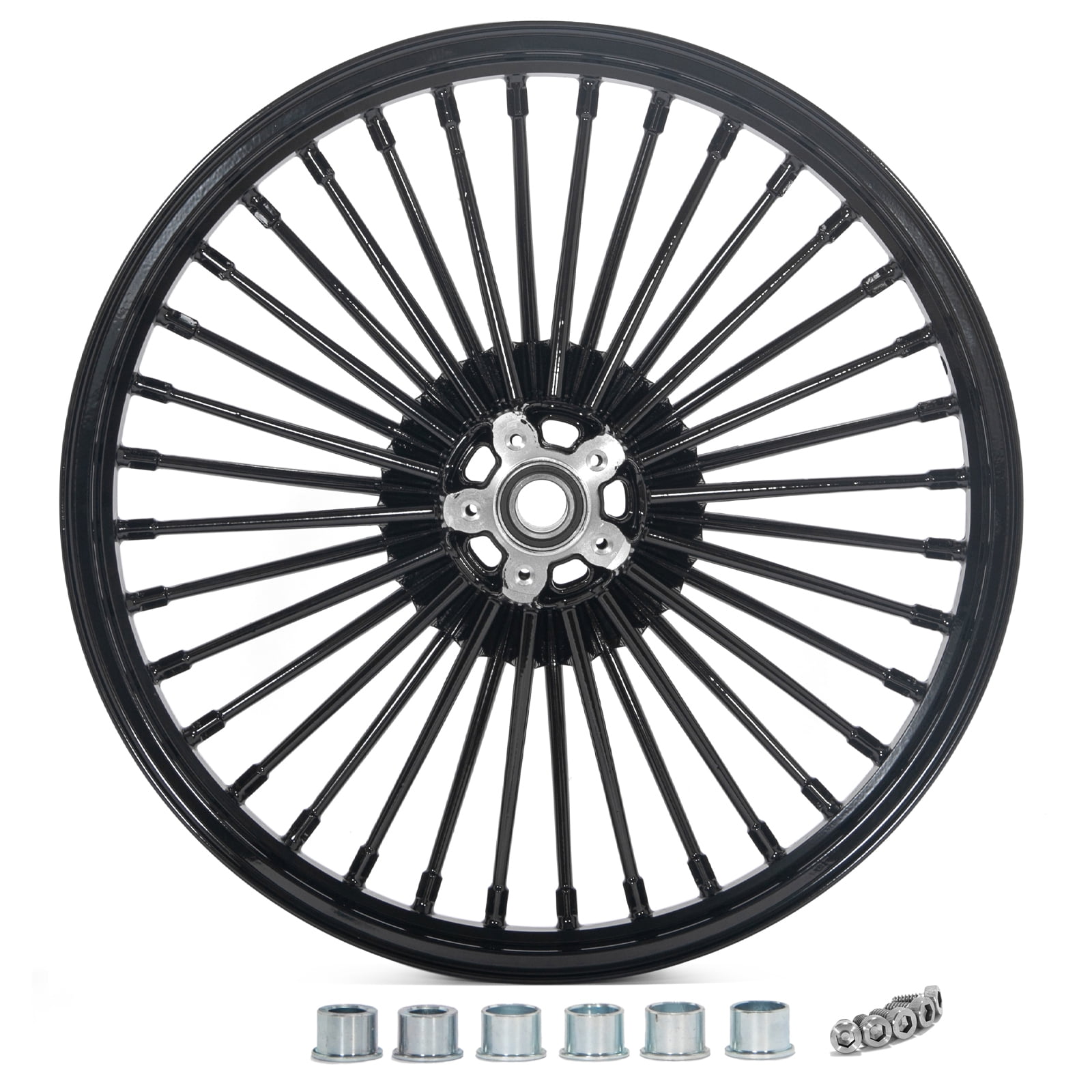 Horror Four Inch Front Rims 21x2.15 Fat Spoke Front Wheel for Harley Softail FLSTC FLSTF FXSTD ...
