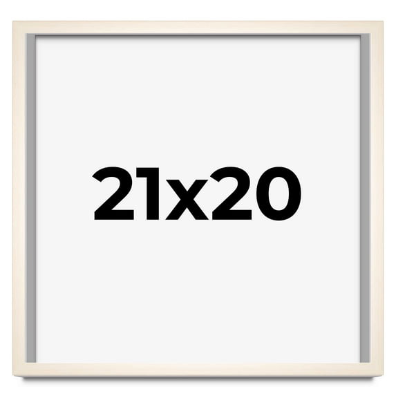 21x20 Shadow Box Cream of Wheat White Washed Display Frame | 0.875 Inches Deep Solid Wood Shadowbox