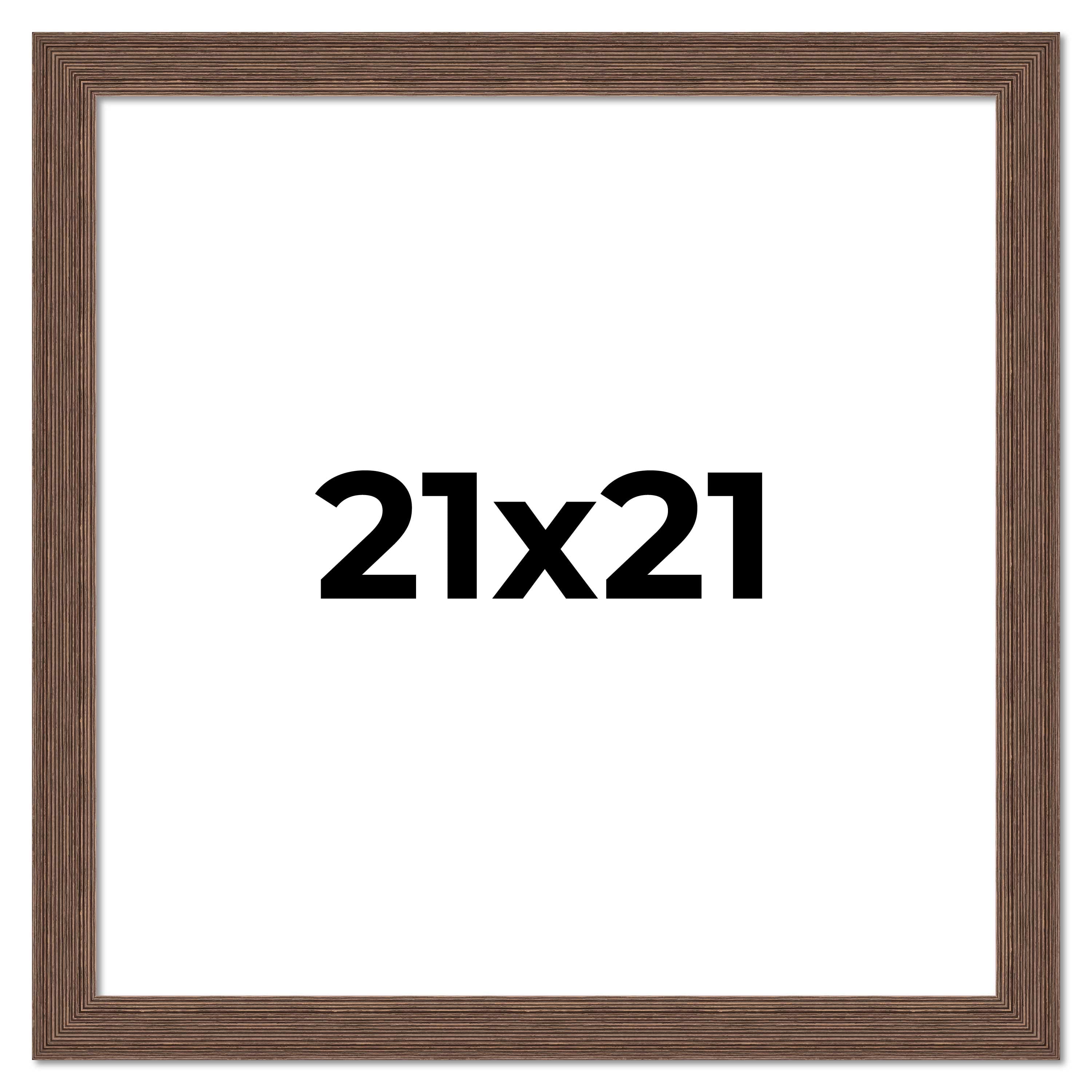 21 Inches 21x21 Farmhouse Brown Solid Wood Picture Frame Width 1.5 Inches ...