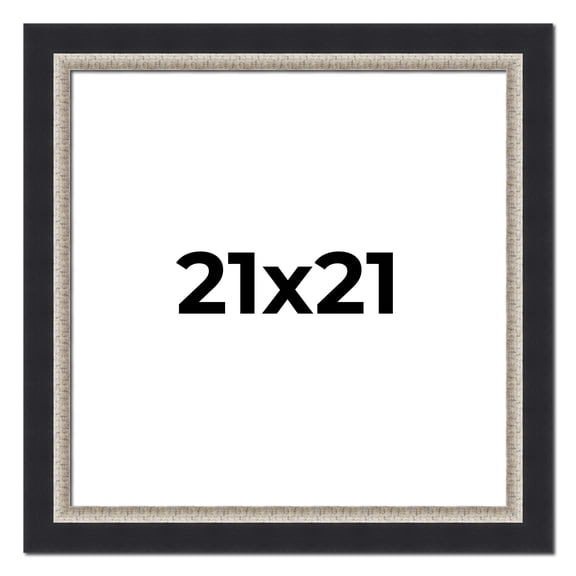 21x21 Frame Black Real Wood Picture Frame Width 2.25 Inches | Interior Frame Depth 0.5 Inches |
