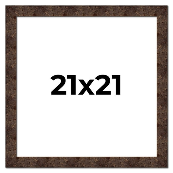 21x21 Frame Brown Burl Real Wood Picture Frame Width 1.625 Inches | Interior Frame Depth 0.5 Inches