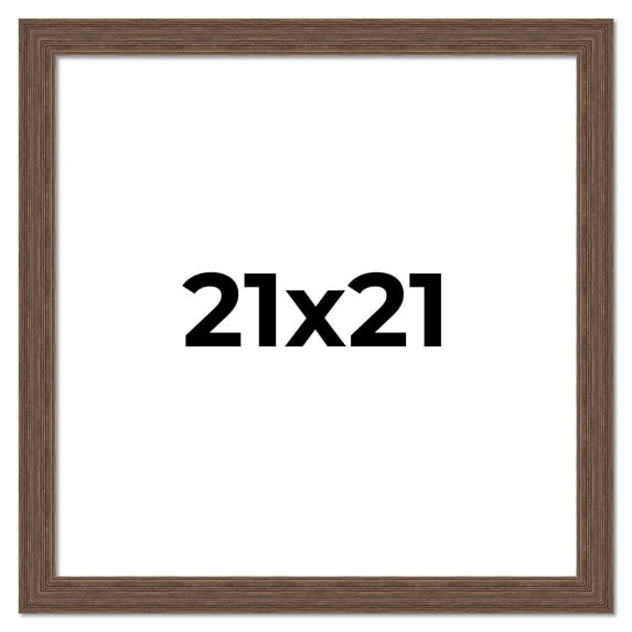 21x21 Frame Brown Farmhouse Solid Wood Picture Frame Width 1.5 Inches | Interior Frame Depth 0.5