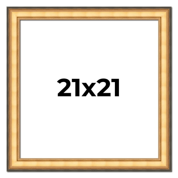 21x21 Frame Gold Plein Aire Solid Wood Picture Frame Width 2 Inches | Interior Frame Depth 0.5