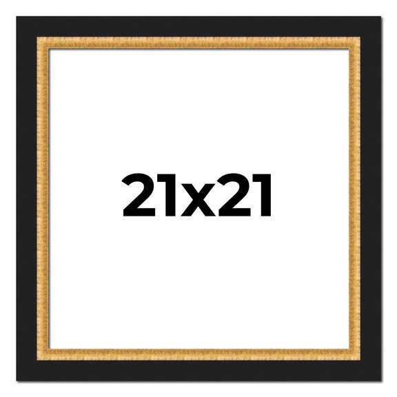21x21 Frame Gold Real Wood Picture Frame Width 2.25 Inches | Interior Frame Depth 0.5 Inches |