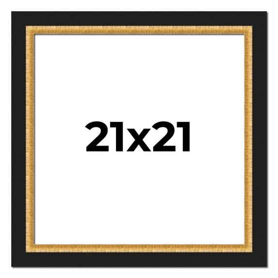 21x21 Frame Gold Real Wood Picture Frame Width 2.25 Inches | Interior Frame Depth 0.5 Inches |