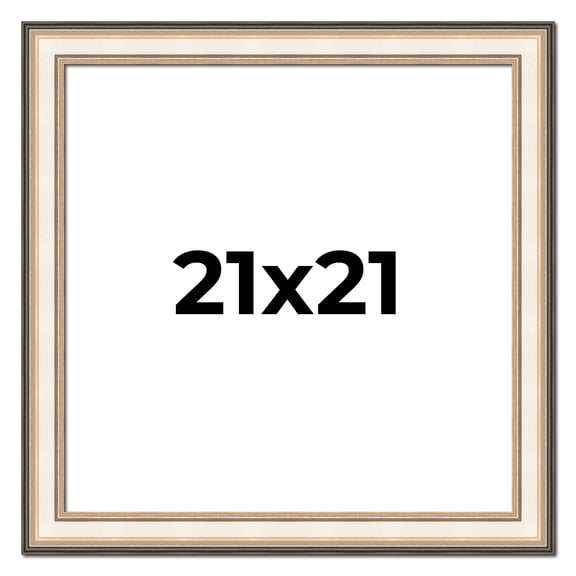 21x21 Frame Gold Silver Plein Aire 2" Inch Wide Moulding Solid Wood Picture Frame | Modena