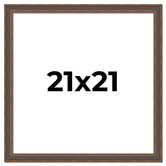 21x21 Frame Golden Caramel Solid Wood Bronze Picture Frame | 1.25 Inch Moulding Width | 0.5 Inch
