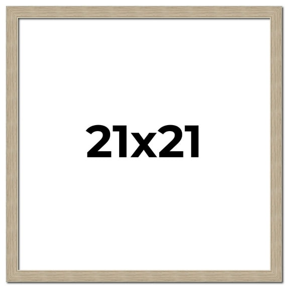 21x21 Frame Grey Solid Wood Picture Frame Width 1 Inches | Interior Frame Depth 0.5 Inches |