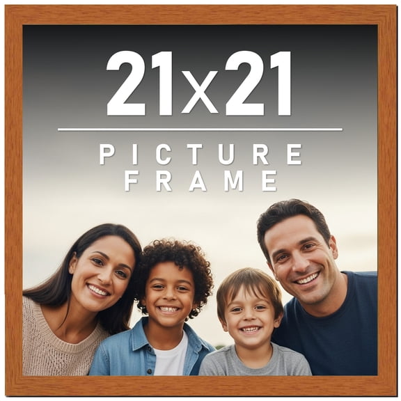 21x21 Frame Honey Pecan Brown Picture Frame - Modern Photo Frame Includes UV Acrylic Shatter Guard
