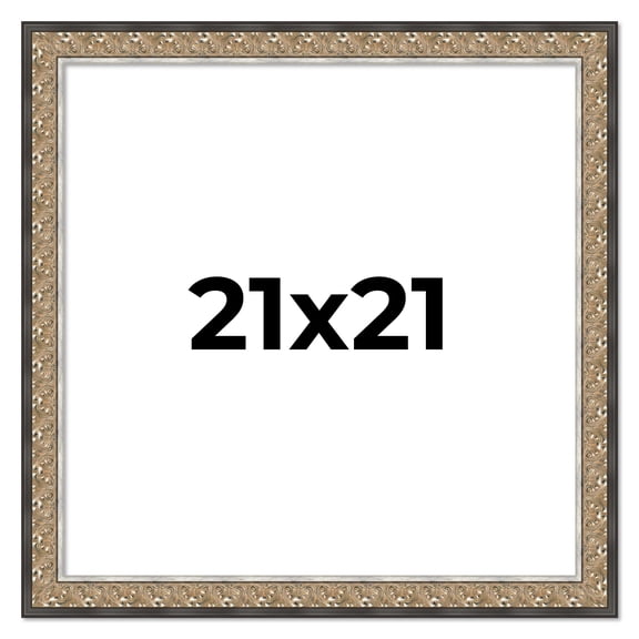 21x21 Frame Silver Real Wood Picture Frame Width 1.75 Inches | Interior Frame Depth 0.5 Inches |