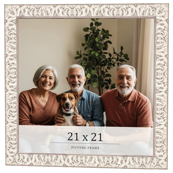 21x21 Frame White Real Wood Picture Frame Width 1.5 inches | Interior Frame Depth 0.5 inches |