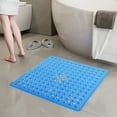 thumbnail image 1 of 21x21 Inch Non-Slip Silicone Shower Mat with Strong Suction Cups and Drain Holes, Square Machine Washable Bathroom Tub Mat, 1 of 7