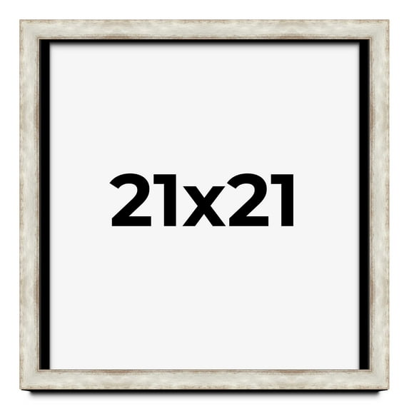 21x21 Shadow Box Frame Silver | 1.625 Inches Deep Real Wood Contemporary Shadowbox Display Frame |