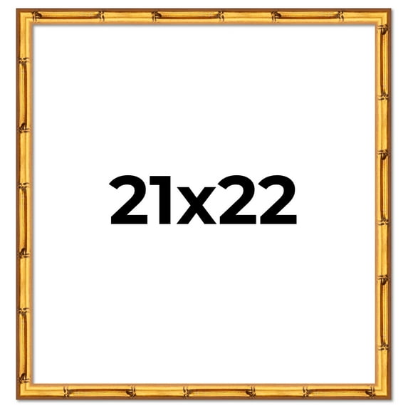 21x22 Frame Gold Bamboo Solid Wood Picture Frame | 1 Inch Moulding Width | Interior Frame Depth