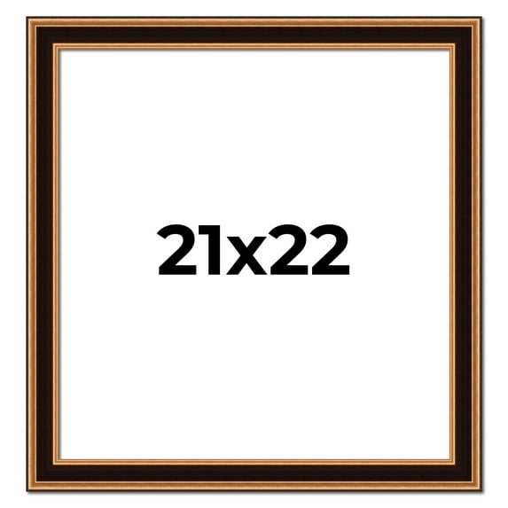 21x22 Frame Gold Brown Plein Air Vintage Solid Wood Picture Frame | 1.75 Inches Moulding Width |