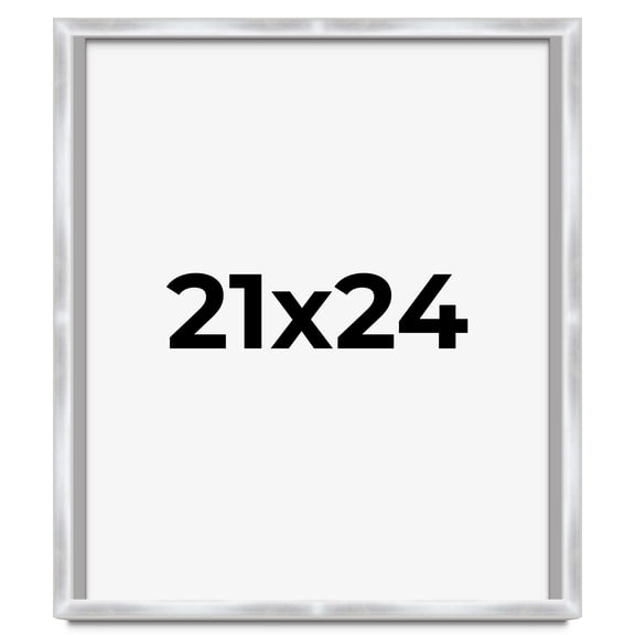 21x24 Frame Silver Whitewashed Wood Grain Solid Wood Shadow Box | 0.75 Inch Moulding Width | 0.75