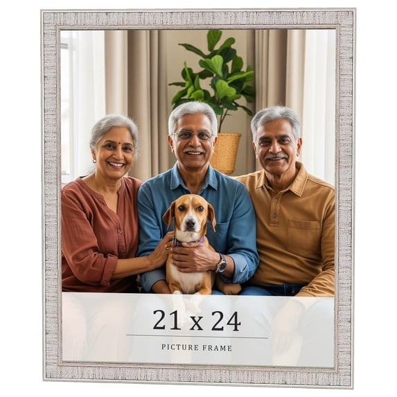 21x24 Frame White Real Wood Picture Frame Width 0.75 inches | Interior Frame Depth 0.5 inches |