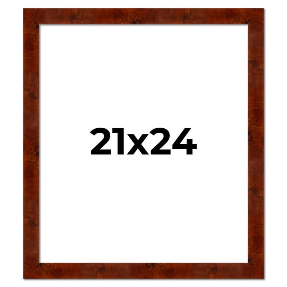 21x24 Walnut Brown Veneer Real Wood Picture Frame Width 1.75 inches | Interior Frame Depth 0.5
