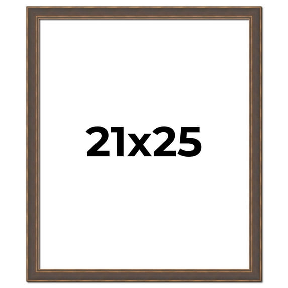 21x25 Frame Golden Caramel Solid Wood Bronze Picture Frame | 1.25 Inch Moulding Width | 0.5 Inch