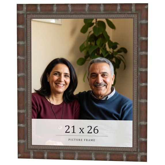 21x26 Dark Brown Bamboo Real Wood Picture Frame Width 1.5 inches | Interior Frame Depth 0.5 inches