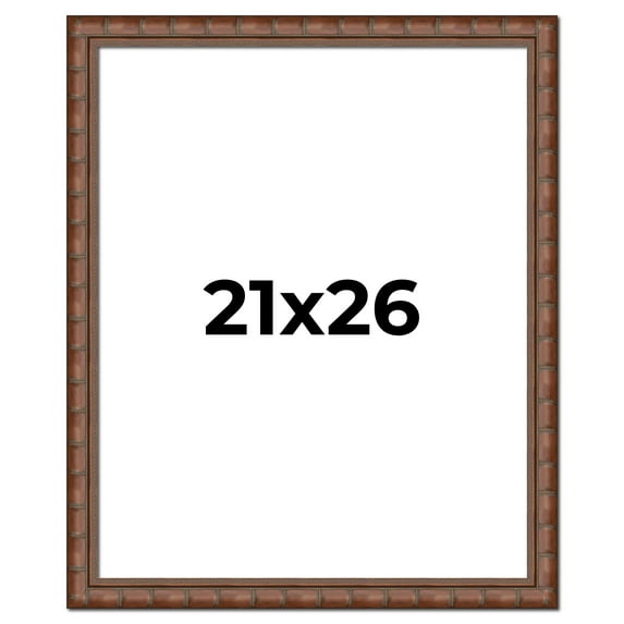 21x26 Dark Brown Bamboo Real Wood Picture Frame Width 1.5 inches | Interior Frame Depth 0.5 inches