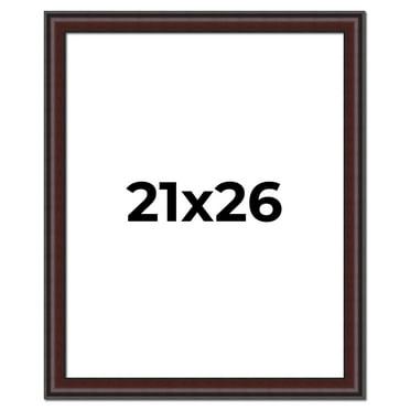 21x26 Frame Brown Round Mahogany Solid Wood Picture Frame | 1.625 Inch Moulding Width | with UV
