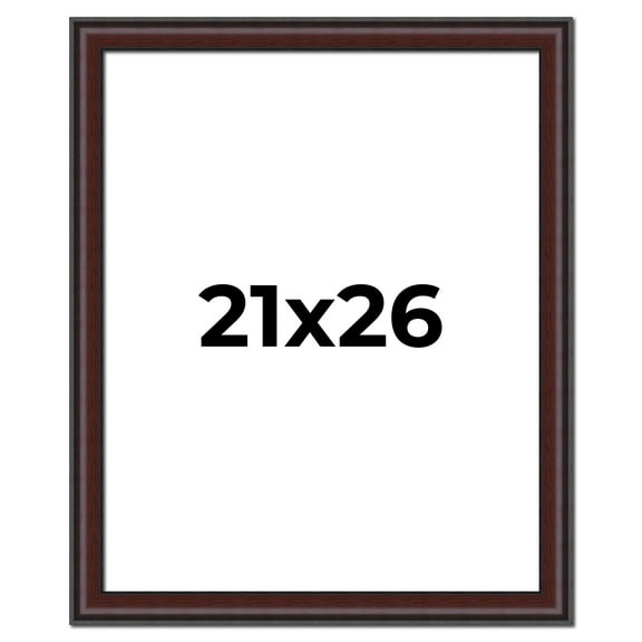 21x26 Frame Brown Round Mahogany Solid Wood Picture Frame | 1.625 Inch Moulding Width | with UV