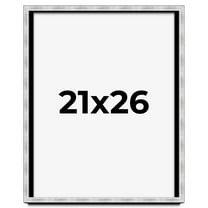 21x26 Frame Brushed Silver Solid Wood Picture Frame | 0.75 Inch Moulding Width | Rabbet Depth 0.75