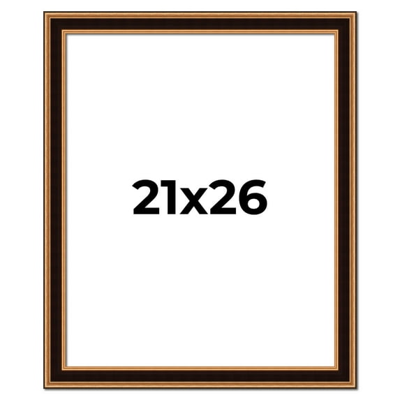 21x26 Frame Gold Brown Plein Air Vintage Solid Wood Picture Frame | 1.75 Inches Moulding Width |