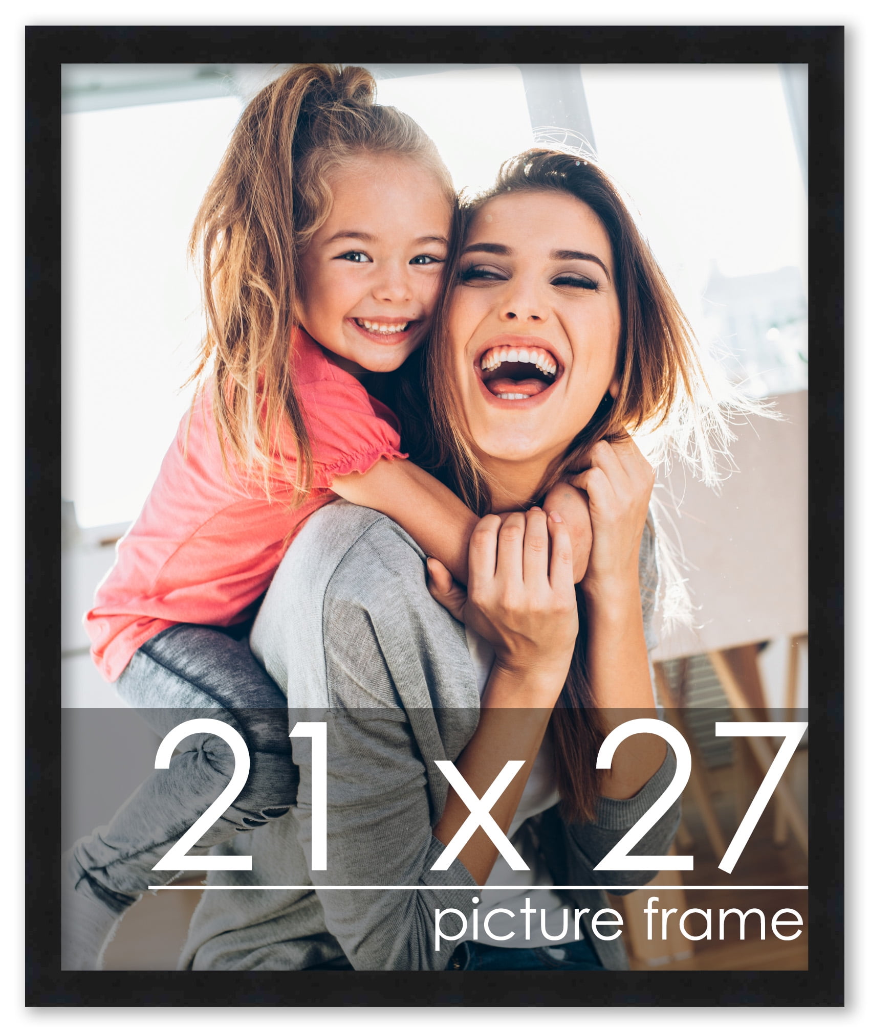 21x27 Black Wood Picture Frame - UV Acrylic, Foam Board Backing