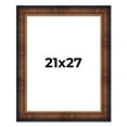 thumbnail image 1 of 21x27 Frame Brown Walnut Gold Ornate Trim Solid Wood Plein Air Picture Frame | 3 Inch Moulding, 1 of 8