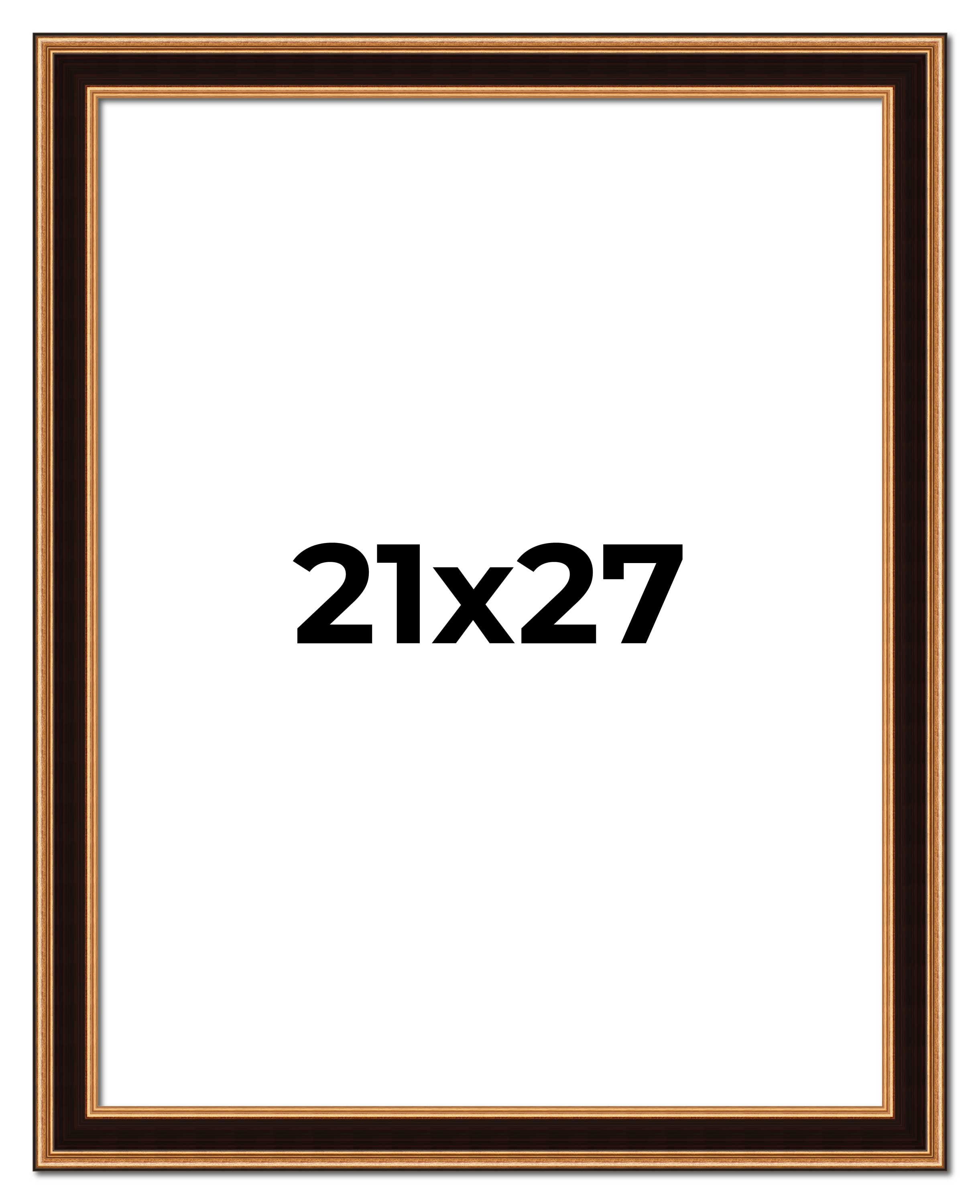 21x27 Frame Gold Brown Plein Air Vintage Solid Wood Picture Frame | 1. ...