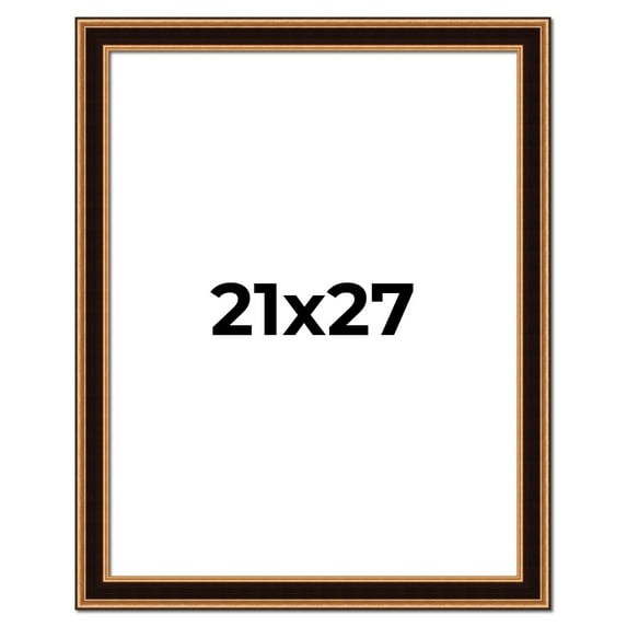 21x27 Frame Gold Brown Plein Air Vintage Solid Wood Picture Frame | 1.75 Inches Moulding Width |